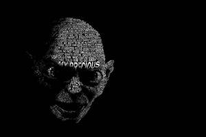 Gollum, The Lord of the Rings: The Return of the King, Typography, Simple background, Black background, Artwork