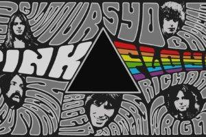 Pink Floyd, Collage, Digital art, Music, Selective coloring, Typography