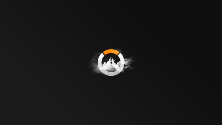 Overwatch, Logo, Gray background HD Wallpaper Desktop Background