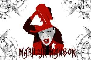 Marilyn Manson, Digital art, Artwork, Music, White background, Simple background