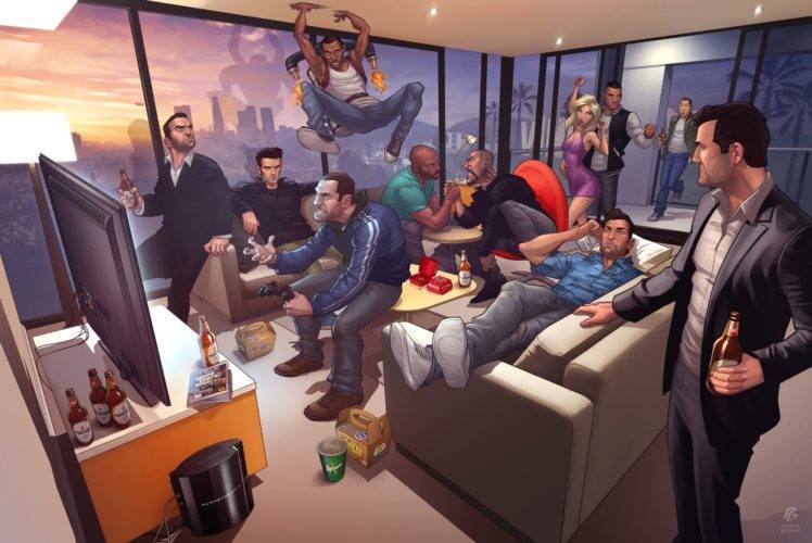 digital art, Grand Theft Auto HD Wallpaper Desktop Background