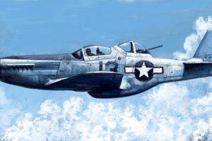 artwork, Airplane, North American P 51 Mustang, Vehicle