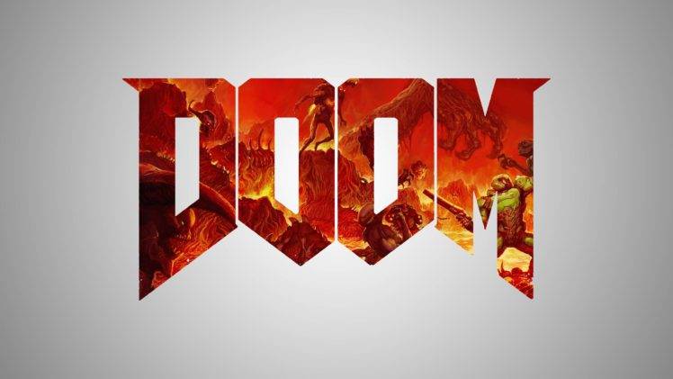 Doom (game), Simple background, Digital art, Video games HD Wallpaper Desktop Background