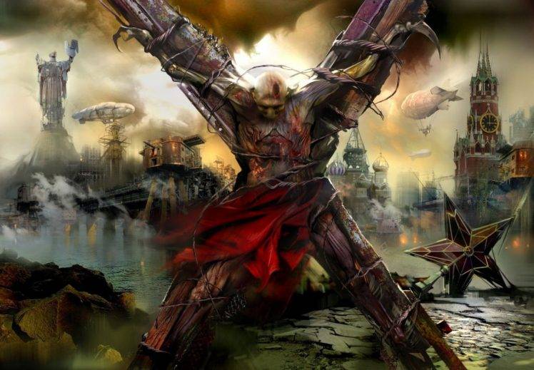 artwork, Crucified, War, Destruction HD Wallpaper Desktop Background