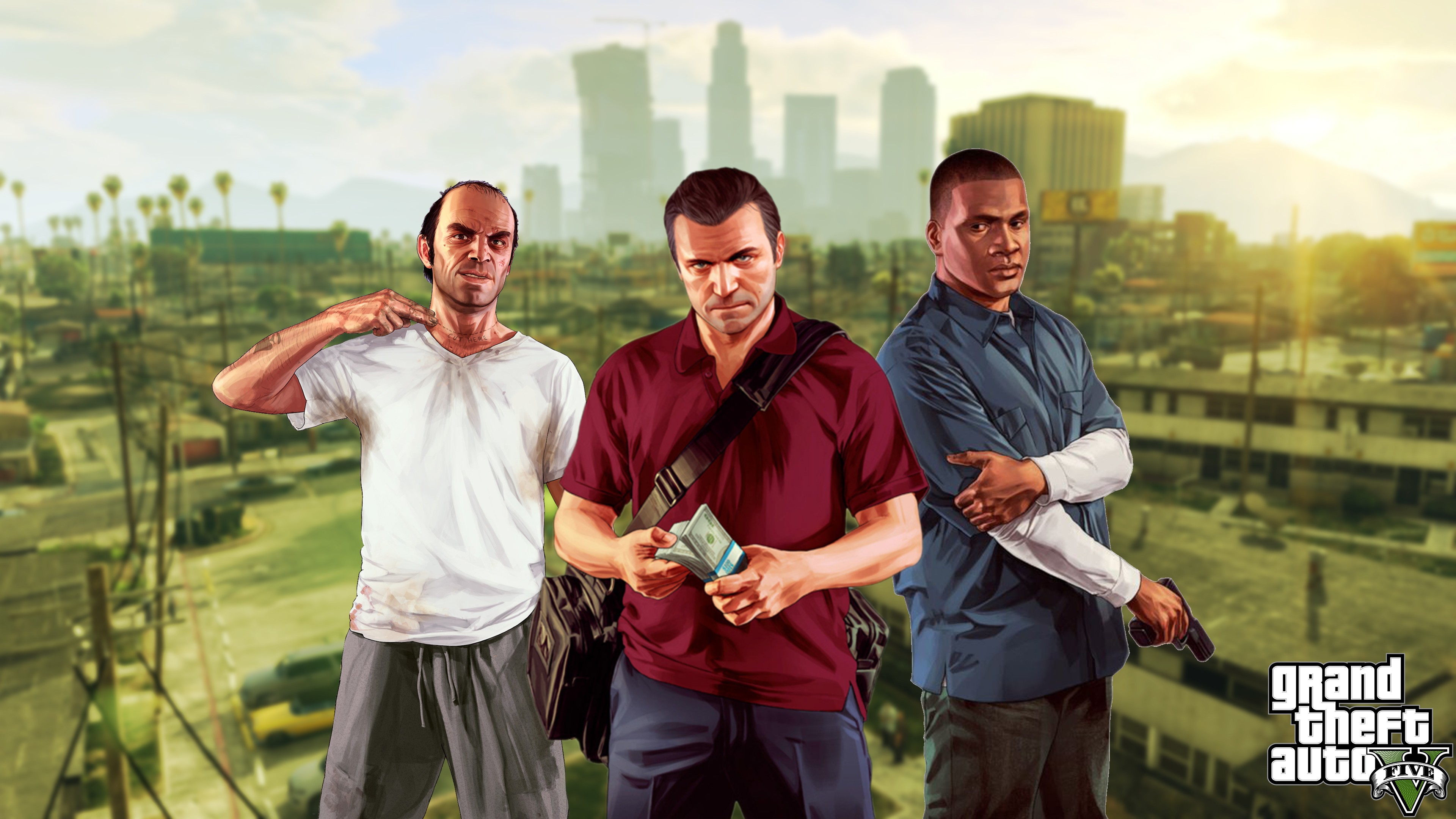Grand Theft Auto V, Rockstar Games, Digital art, Video games Wallpaper