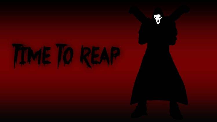Reaper (Overwatch), Silhouette, Typography, Mask, Digital art, Red background HD Wallpaper Desktop Background