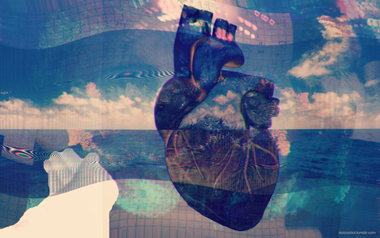 heart, Glitch art, Abstract HD Wallpaper Desktop Background