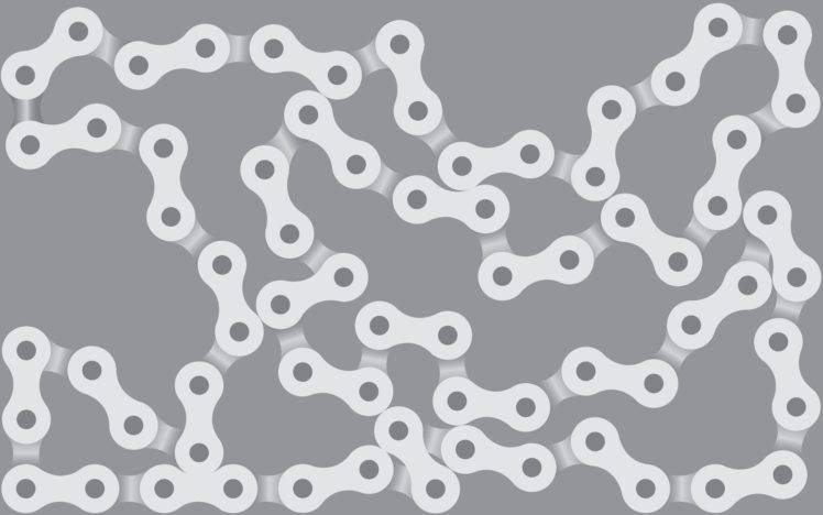 digital art, Gray background, Minimalism, Bicycle chain HD Wallpaper Desktop Background