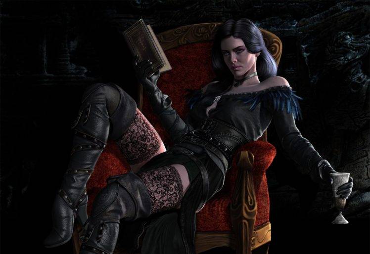 Yennefer of Vengerberg, Render, Video games, The Witcher 3: Wild Hunt, Fantasy girl HD Wallpaper Desktop Background