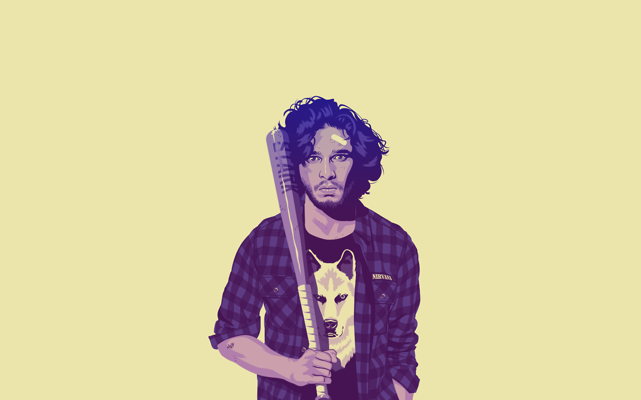 Jon Snow, Mike Wrobel, Game of Thrones, Fan art, Artwork, Minimalism Wallpaper