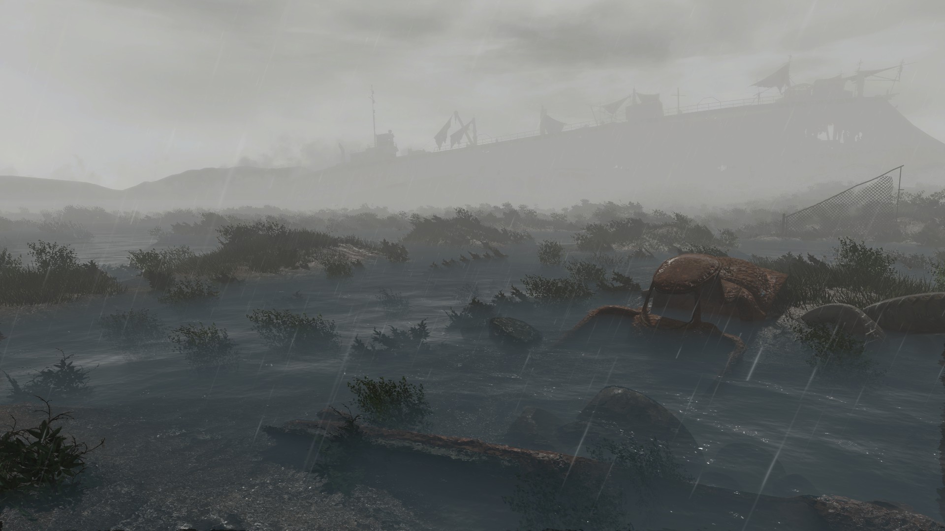 Fallout 4, Bethesda Softworks, Game Mod, Mist, Water, Rain Wallpaper