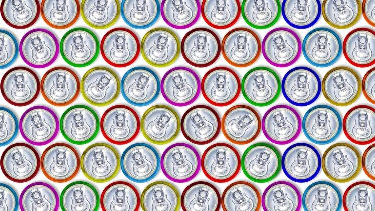 digital art, Abstract, Pattern, CGI, Can, White background, Circle, Colorful, Top view HD Wallpaper Desktop Background