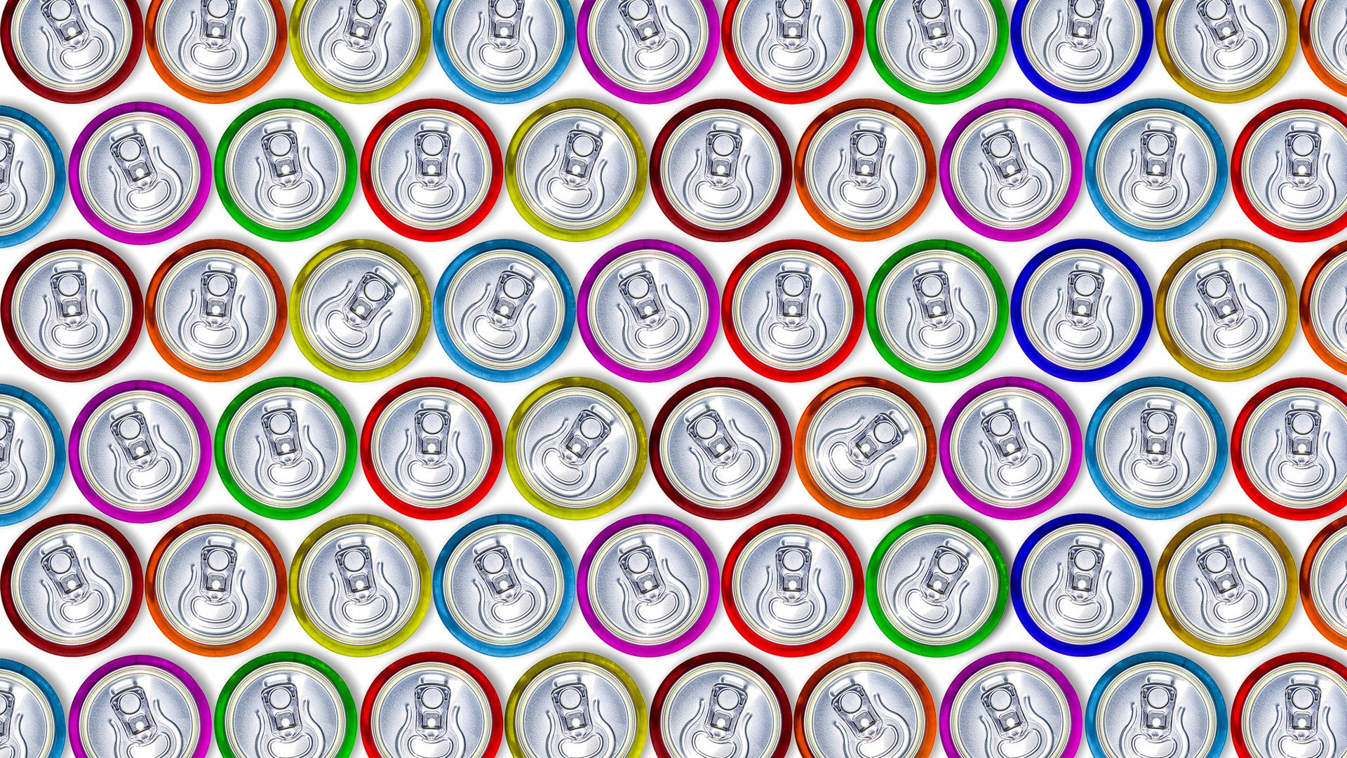 digital art, Abstract, Pattern, CGI, Can, White background, Circle, Colorful, Top view Wallpaper