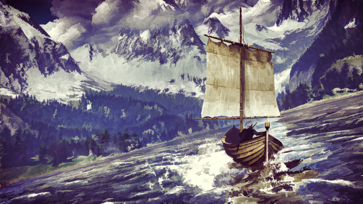 The Witcher 3: Wild Hunt, Video games, Screen shot, Painting, Digital art HD Wallpaper Desktop Background