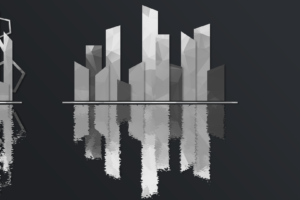 Mirrors Edge, Reflection, Geometry, City, Abstract, White, Black, The Shard