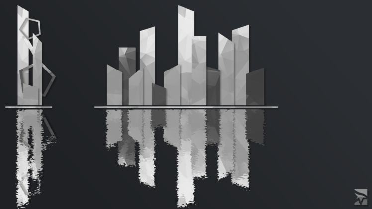 Mirrors Edge, Reflection, Geometry, City, Abstract, White, Black, The Shard HD Wallpaper Desktop Background