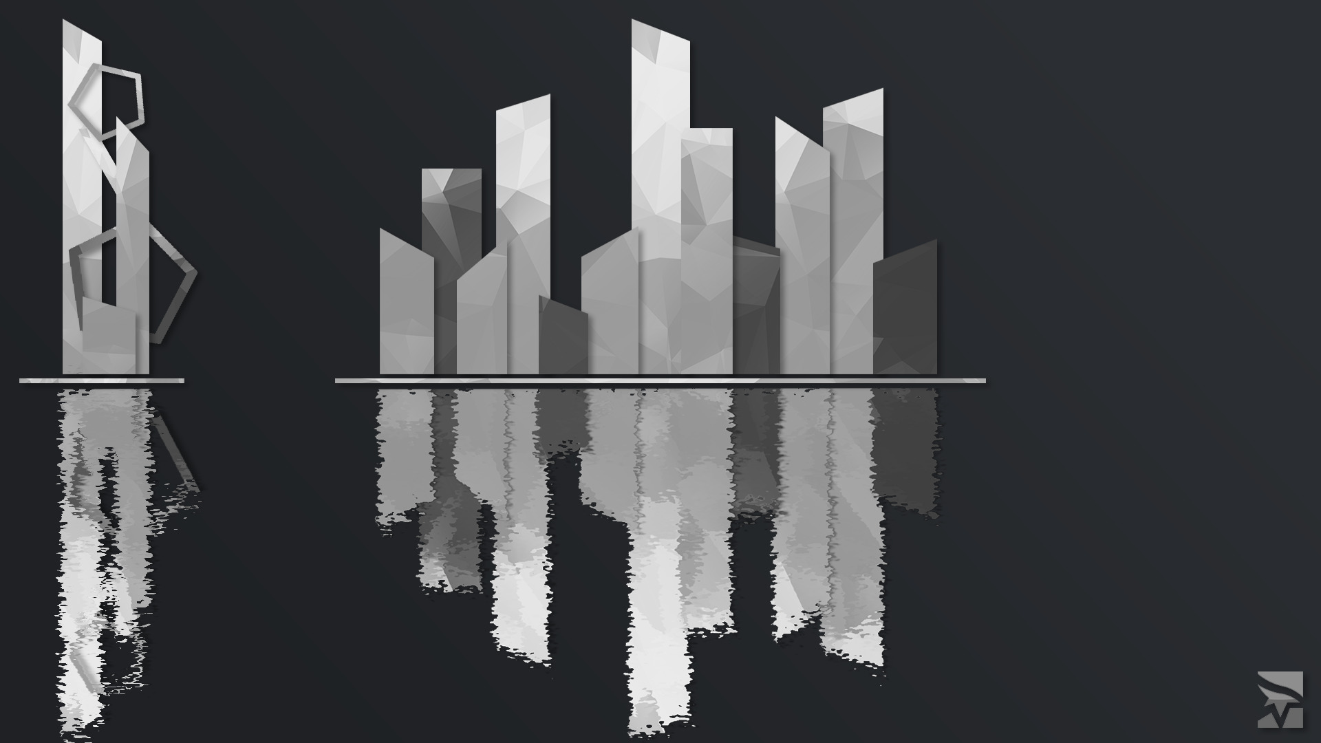 Mirrors Edge, Reflection, Geometry, City, Abstract, White, Black, The Shard Wallpaper