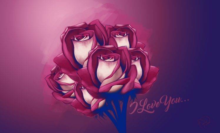 painting, Digital art, Rose, Flowers, Illustration, Drawing, Love HD Wallpaper Desktop Background