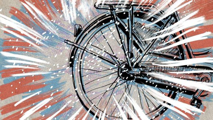 digital art, Bicycle, Wheels, Abstract, Painting, Lines HD Wallpaper Desktop Background