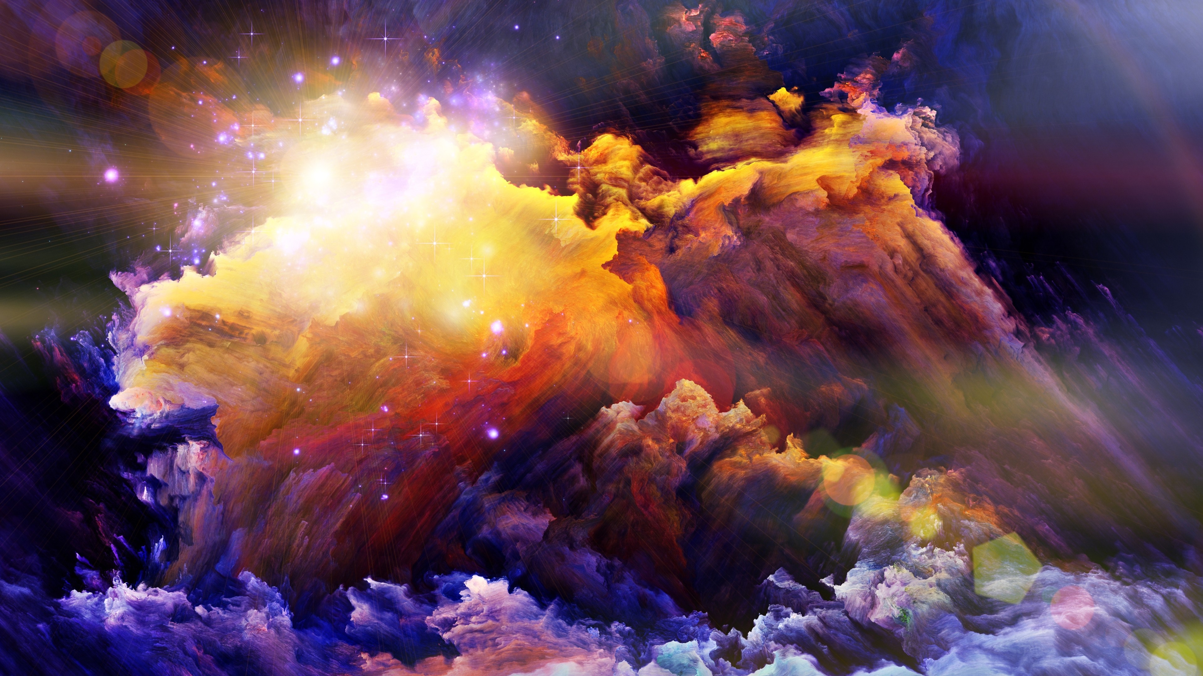 digital art, Abstract, Space, Universe, Stars, Colorful, Lens flare, Shining Wallpaper