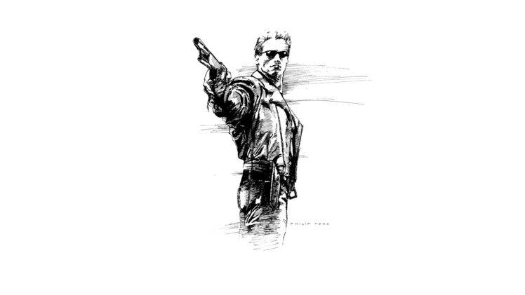 artwork, Drawing, Movies, Terminator 2 HD Wallpaper Desktop Background