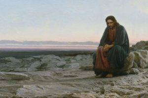Ivan Kramskoy, Sitting, Barefoot, Artwork, Classic art, Painting, Jesus Christ, Sadness, Alone, Rock, Desert, Christianity, Religion