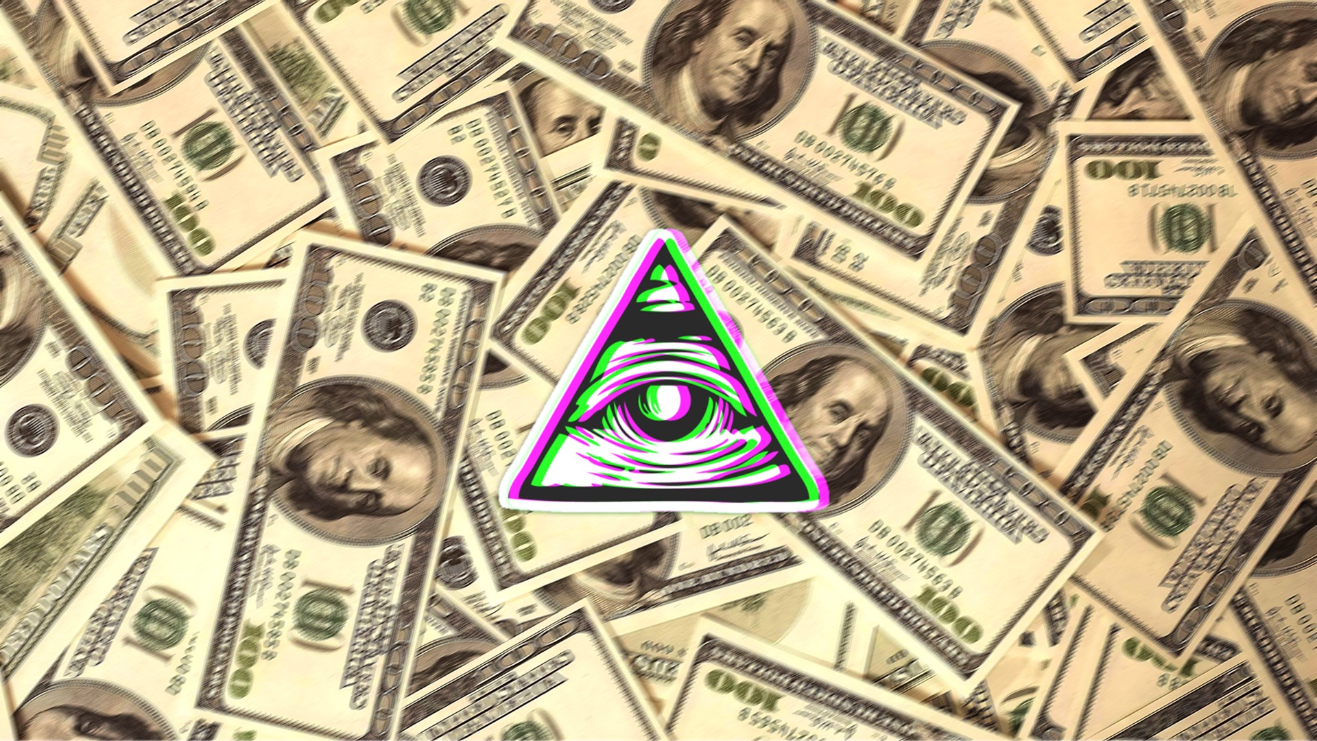 eyes, Illuminati, Dollars, Digital art, Money Wallpaper