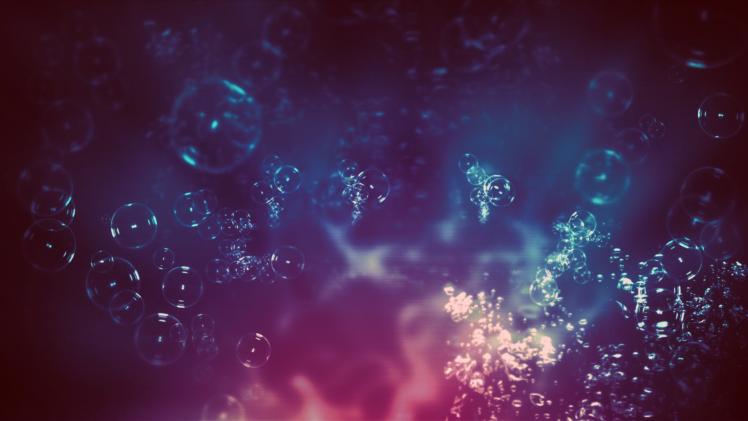 digital art, Bubbles HD Wallpaper Desktop Background