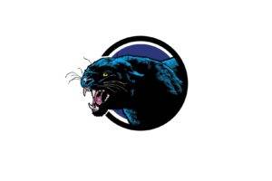 digital art, Animals, White background, Circle, Simple background, Fangs, Roar, Wildlife, Panthers, Drawing