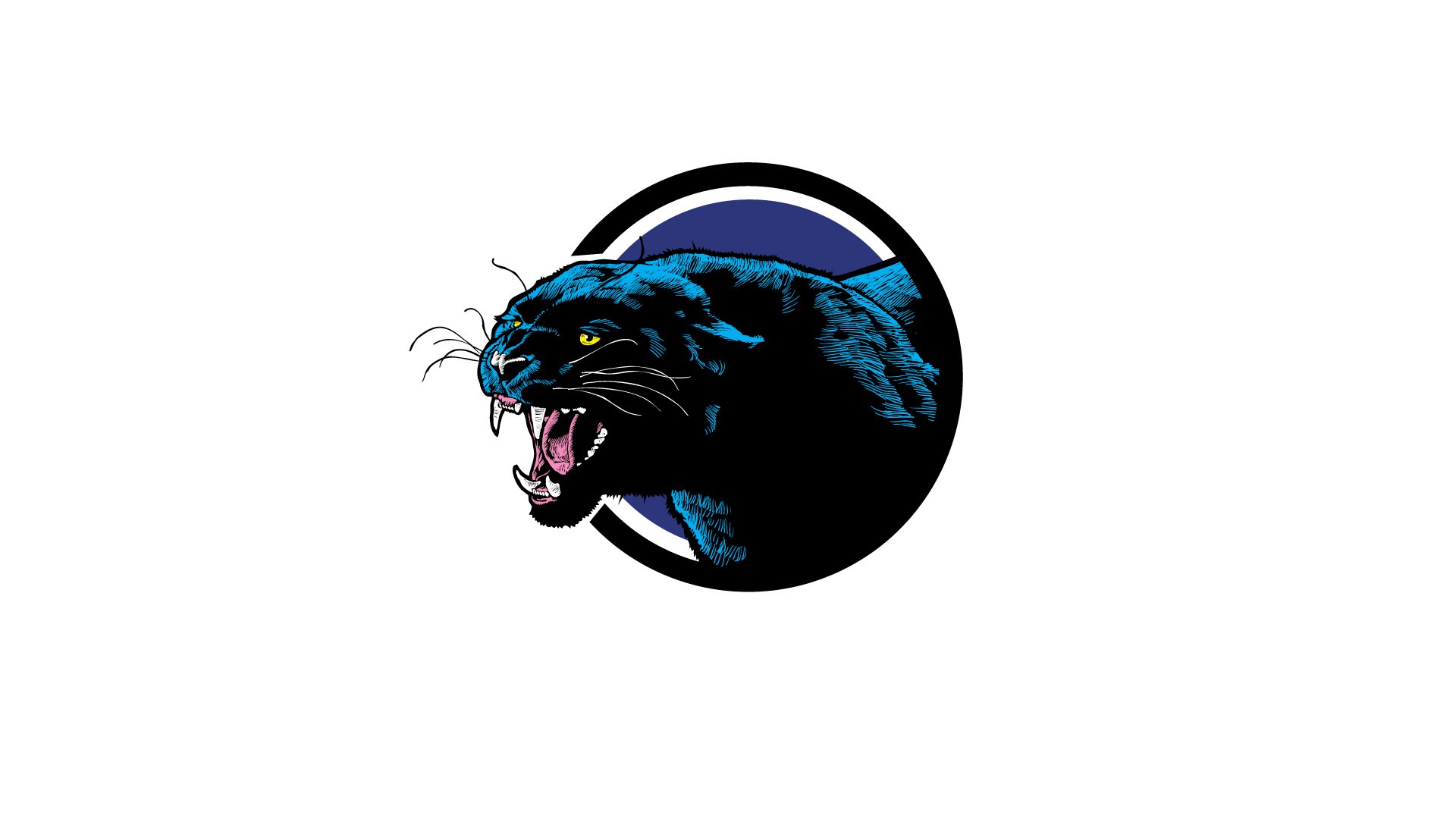 digital art, Animals, White background, Circle, Simple background, Fangs, Roar, Wildlife, Panthers, Drawing Wallpaper
