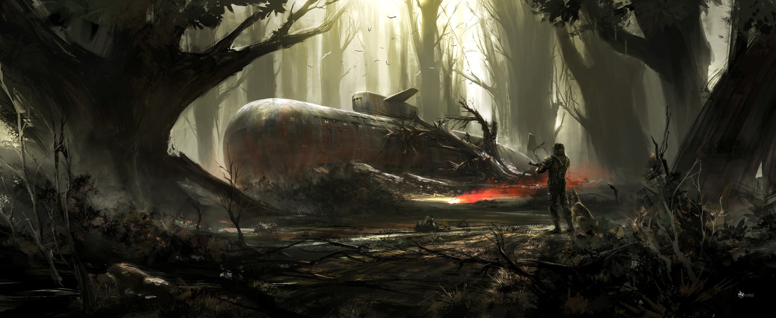 soldier, Submarine, Artwork, Forest, Fallout, Fallout 4, Video games Wallpaper