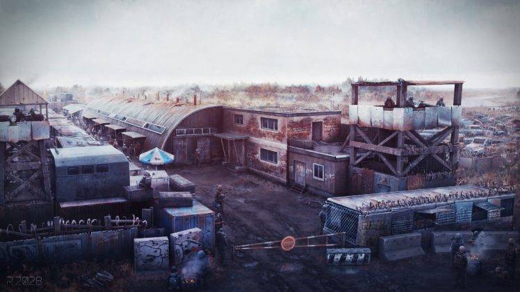 soldier, Artwork, Apocalyptic, Ruins, City, Science fiction HD Wallpaper Desktop Background
