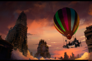 artwork, Apocalyptic, Balloon, Ruin