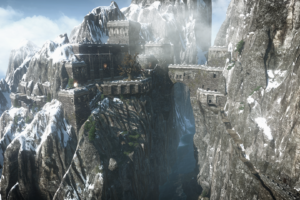The Witcher 3: Wild Hunt, Video games, Castle, Cliff, Snowy mountain