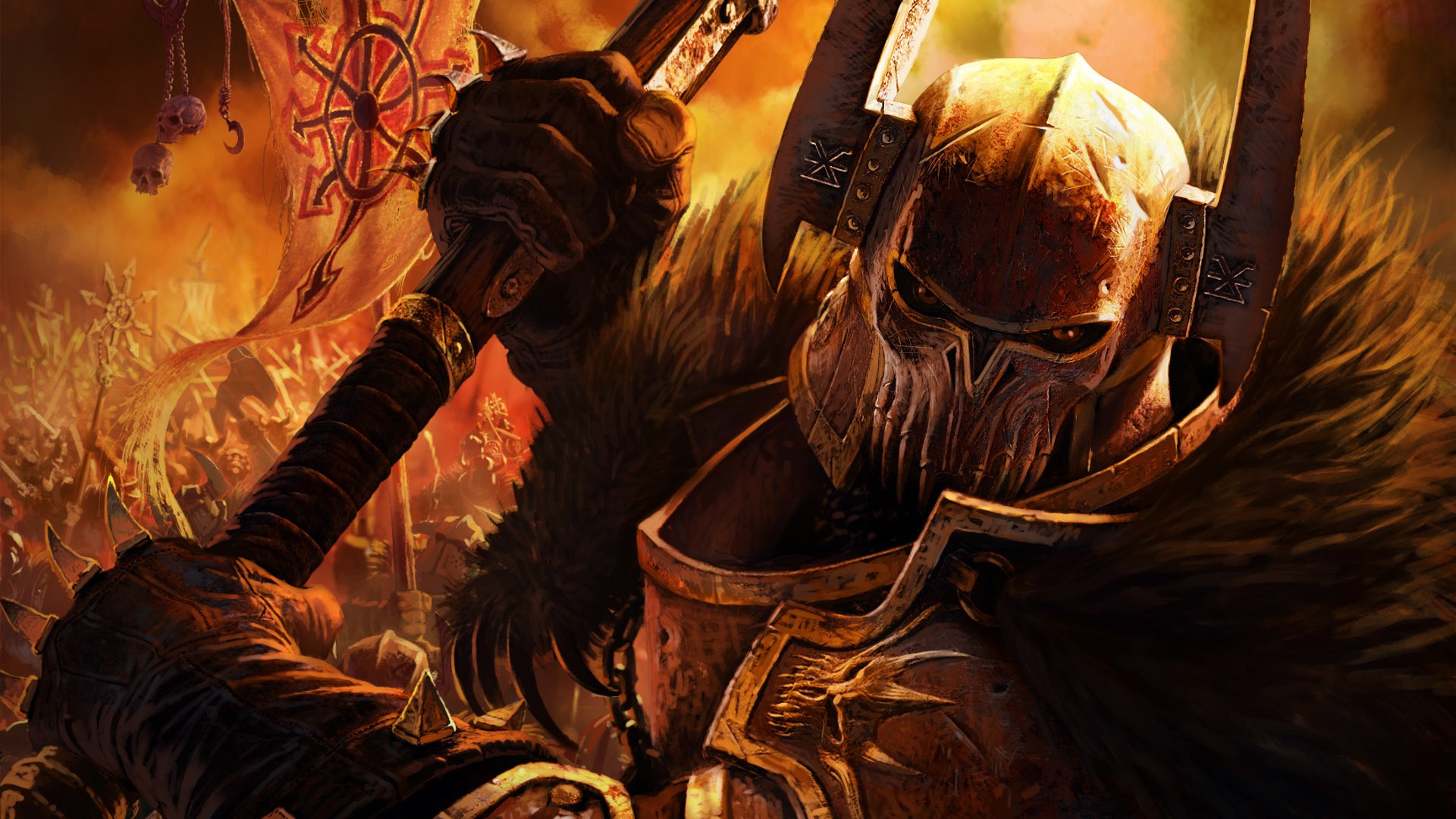 warrior, Digital art, Sword, Armor, Warhammer Wallpaper