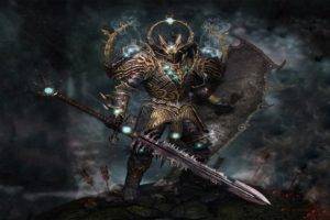 warrior, Digital art, Sword, Armor