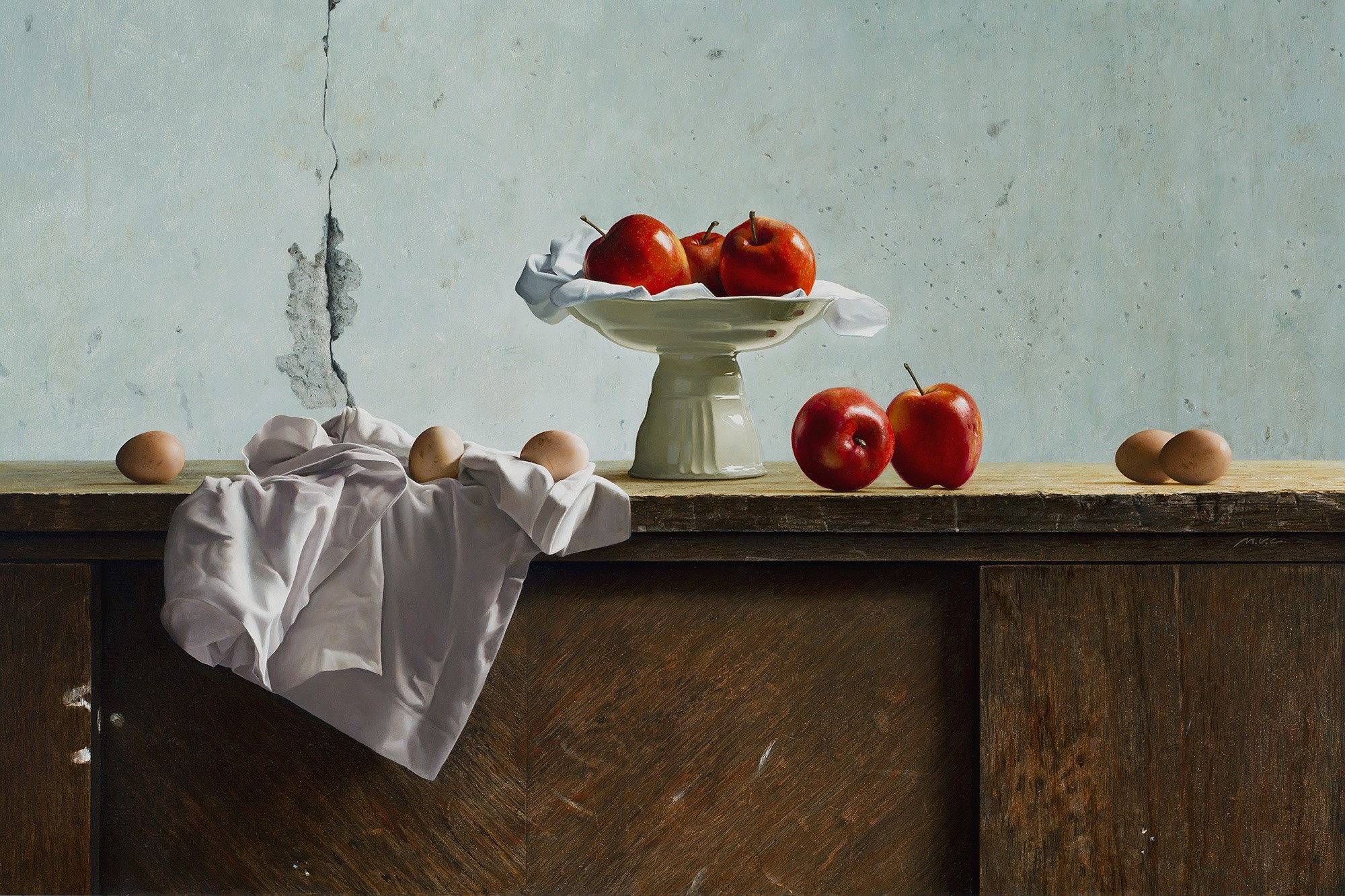 still life (artwork), Artwork, Apples, Eggs Wallpaper