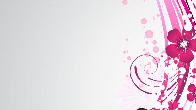 abstract, Vector, Floral, Pink HD Wallpaper Desktop Background