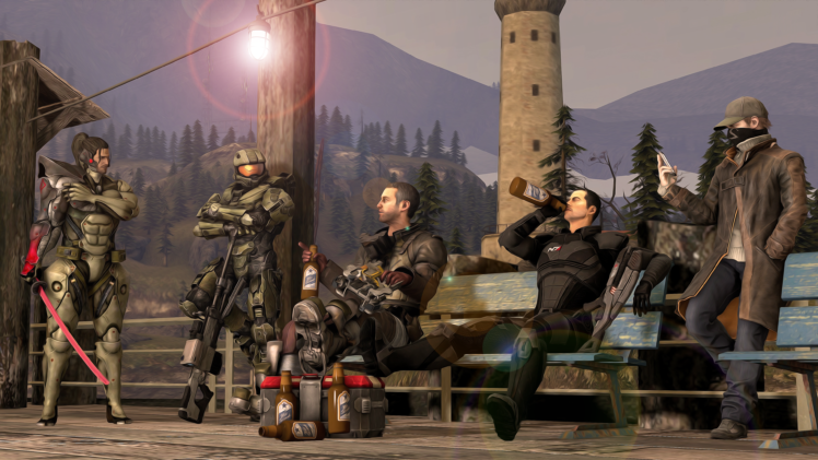 Mass Effect, Halo 2, Metal Gear Rising: Revengeance, Watch Dogs, Beer, Alcohol HD Wallpaper Desktop Background