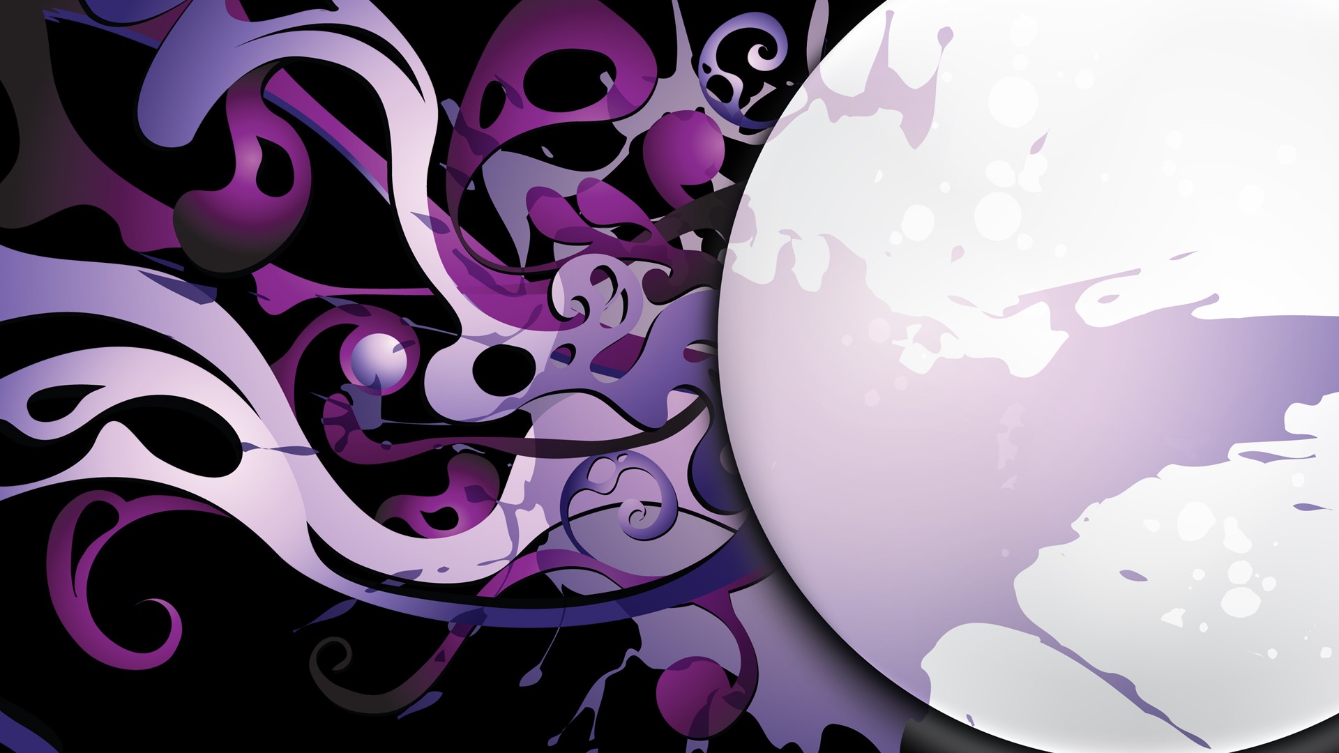 abstract, Vector, Purple, Wavy lines Wallpaper