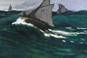 artwork, Painting, Boat