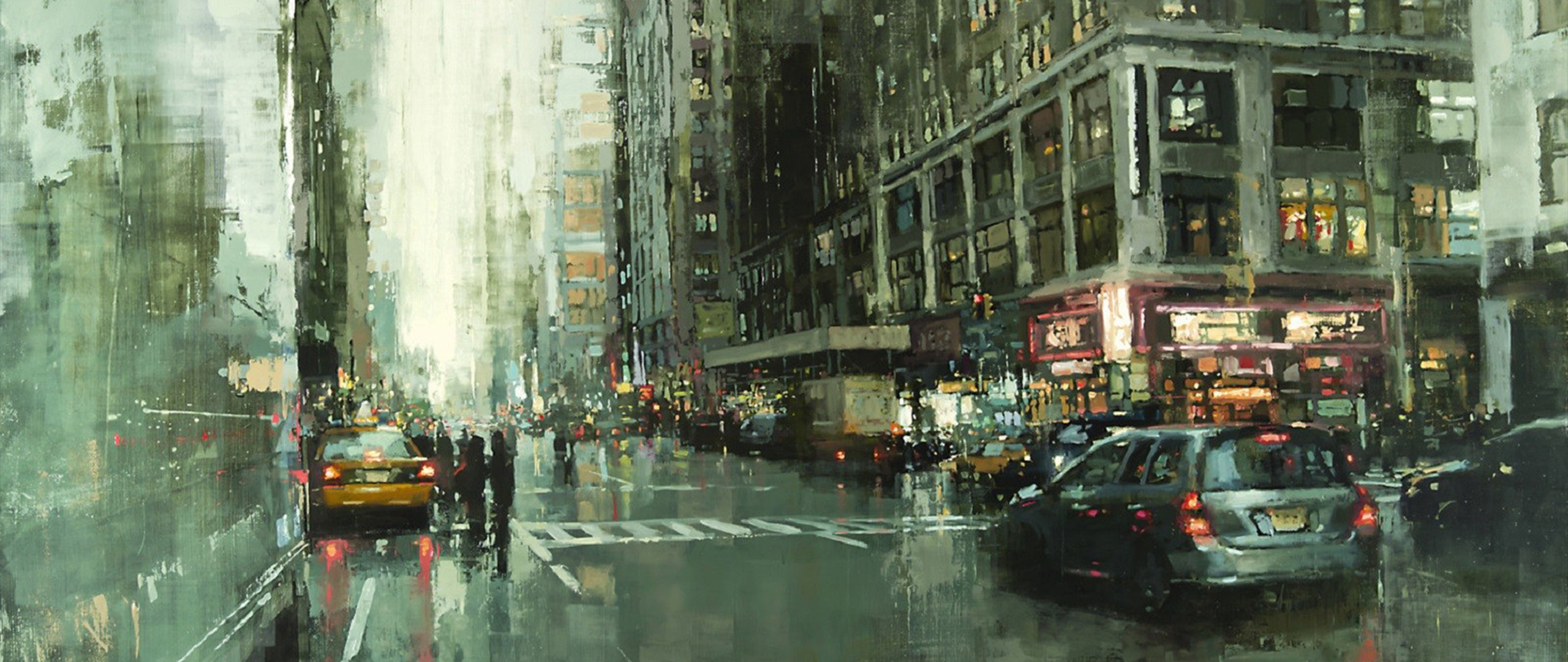 ultra wide, Painting, Artwork, Cityscape, City Wallpaper