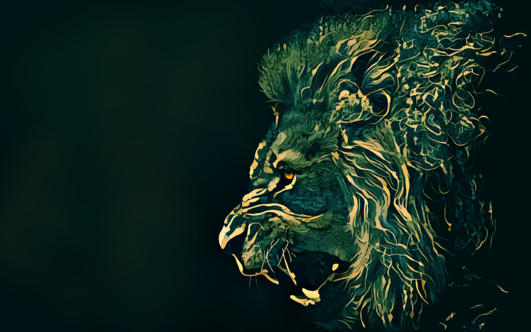 artwork, Lion, Wildlife HD Wallpaper Desktop Background