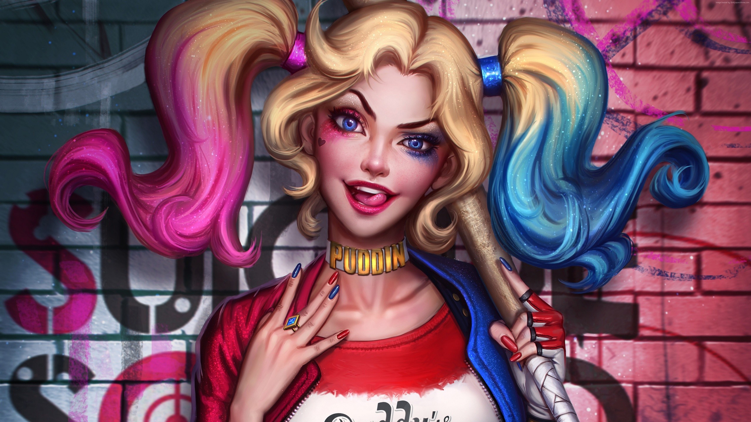 Harley Quinn, Digital art Wallpaper