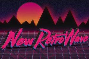 New Retro Wave, Neon, 1980s, Synthwave, Vintage, Typography, Digital art