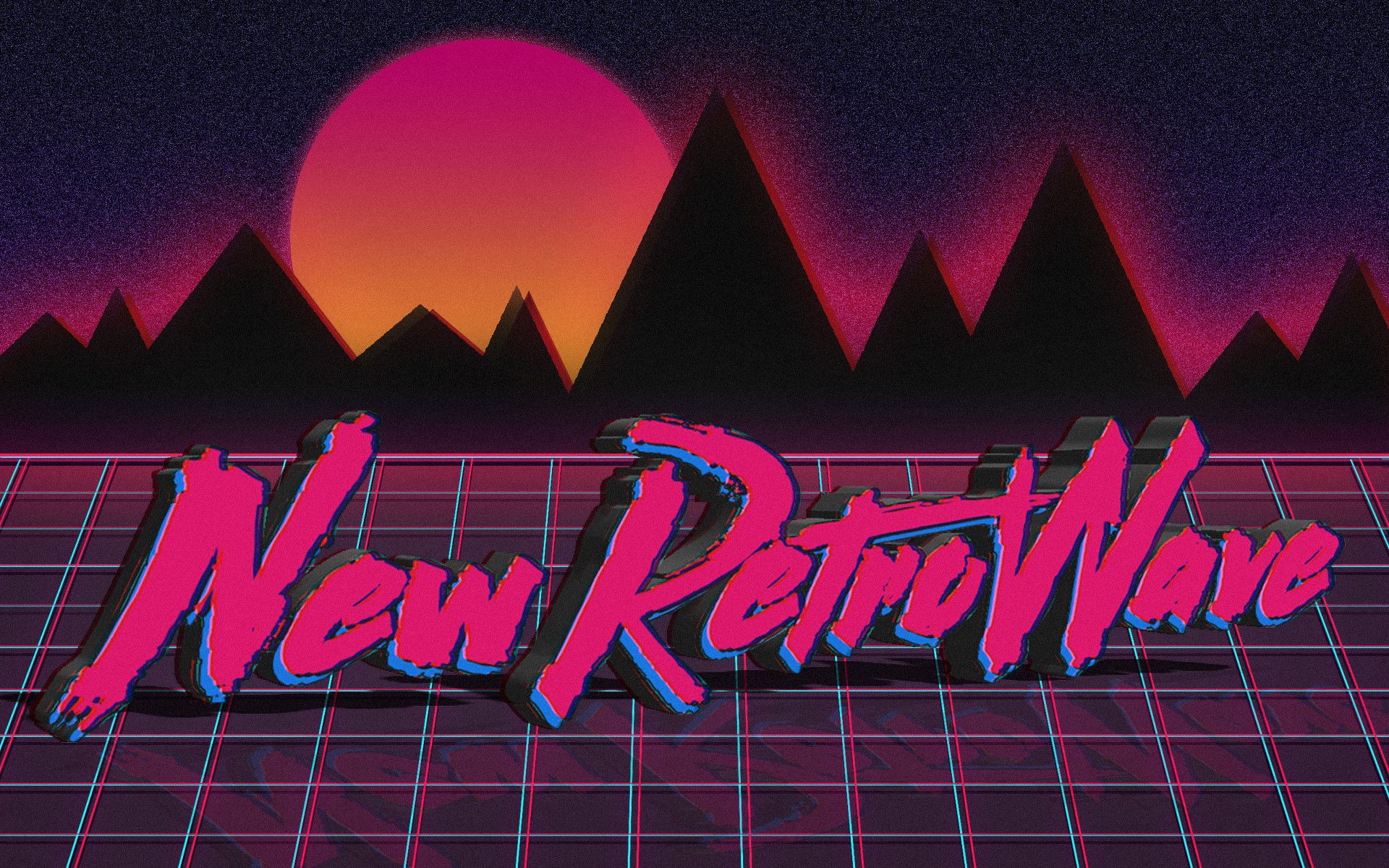 New Retro Wave, Neon, 1980s, Synthwave, Vintage, Typography, Digital ...