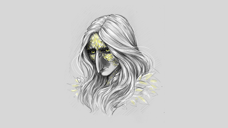 The Witcher 3: Wild Hunt, The Witcher, Fan art, Yellow eyes HD Wallpaper Desktop Background