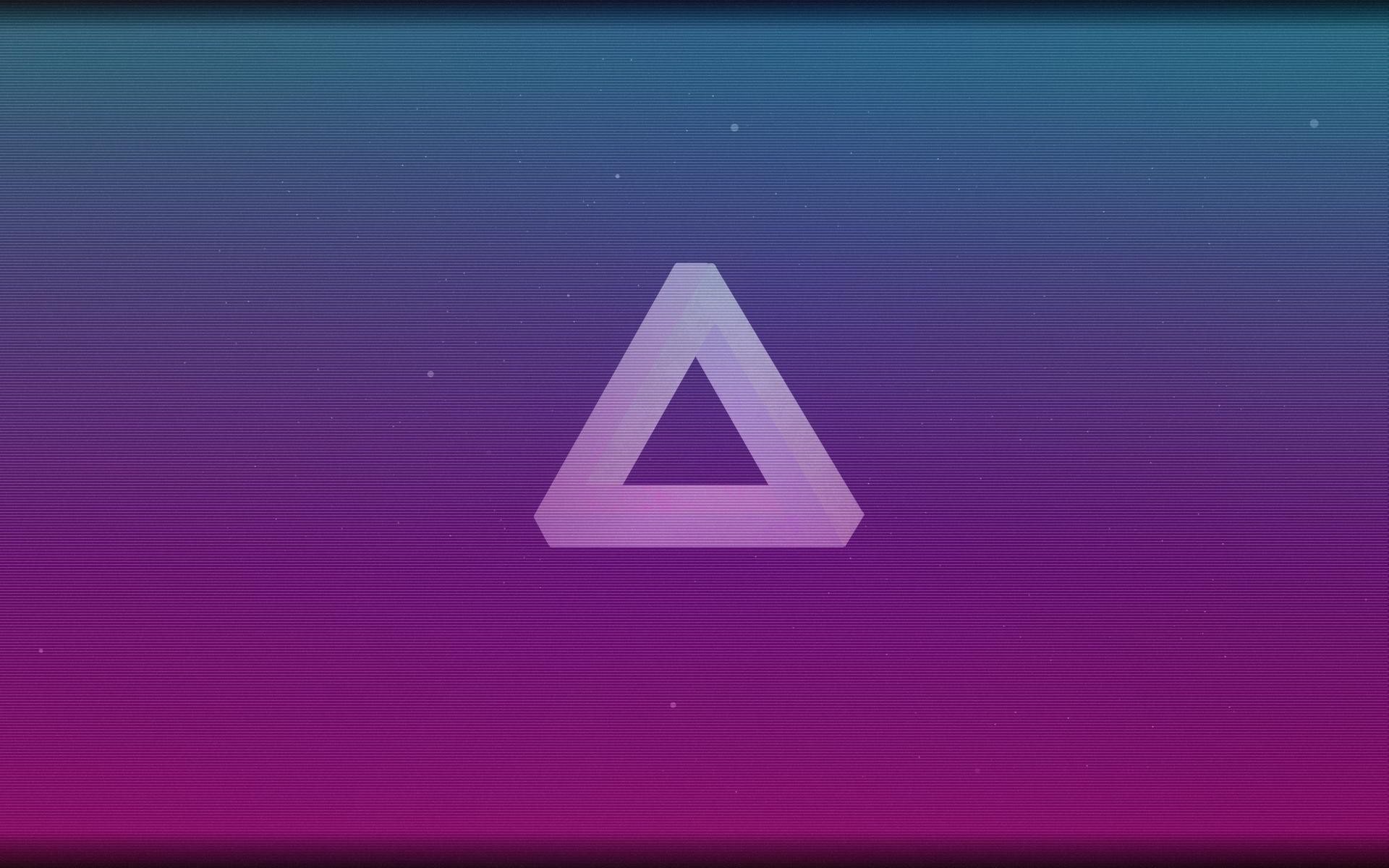 scanlines, Shapes, Abstract, Penrose triangle Wallpaper