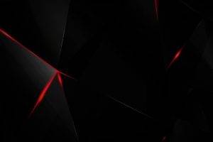 black, Dark, Abstract, 3D, Shards, Glass, Red