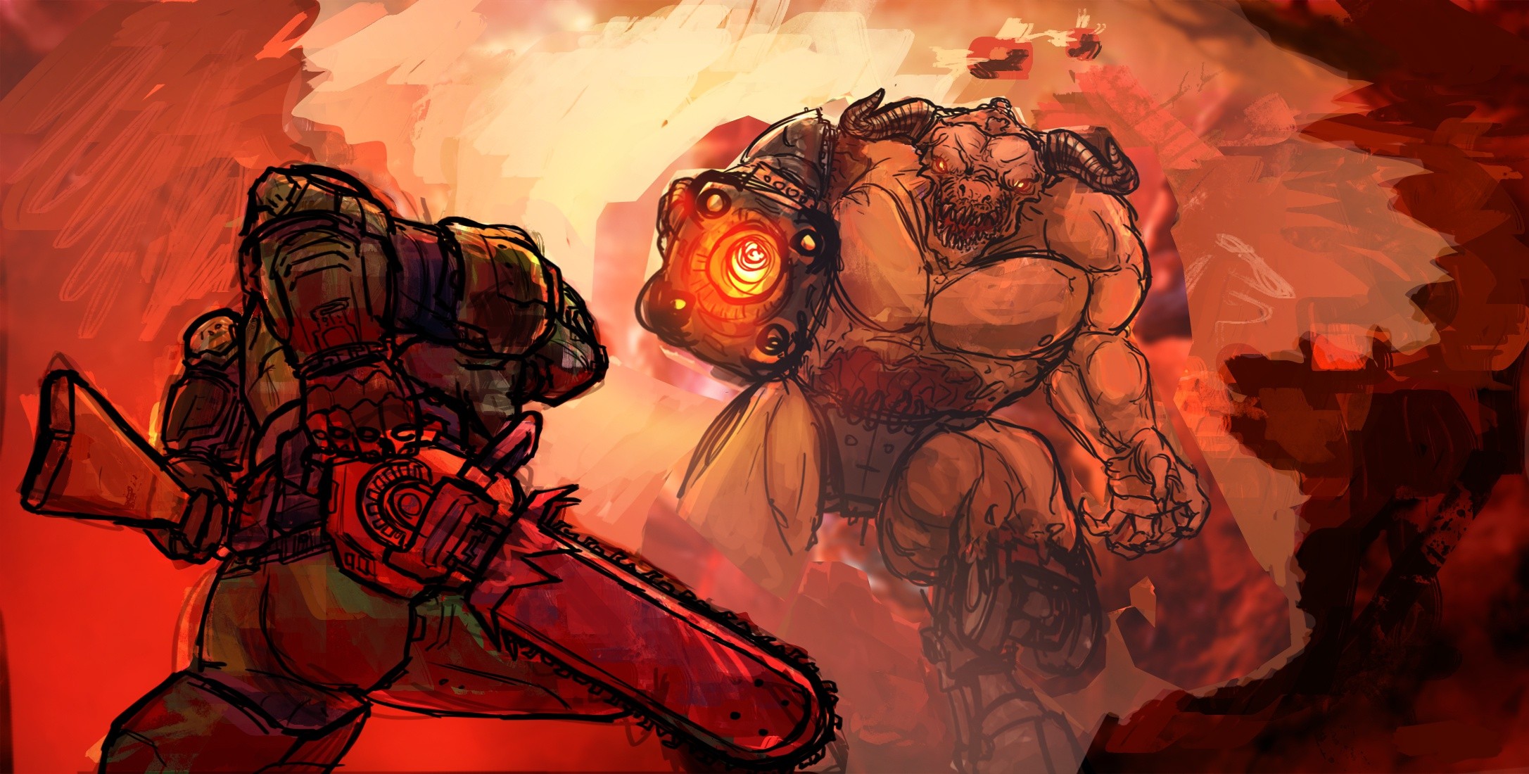 artwork, Doom (game), Video games Wallpaper